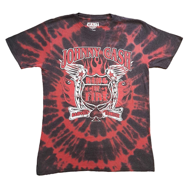 Johnny Cash Unisex Vuxen Ring Of Fire Tie Dye T-Shirt M Röd Red M