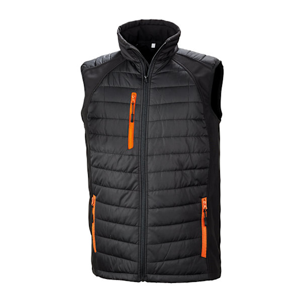 Result Herr Svart Compass Vadderad Mjuk Skalväst XS Svart/Orange Black/Orange XS