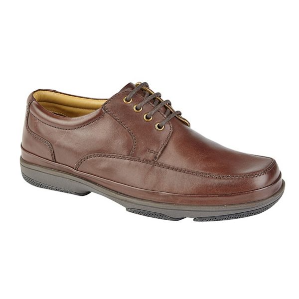 Roamers herr läder bred passform 4 ögle deluxe casual skor 9 UK Br Brown 9 UK