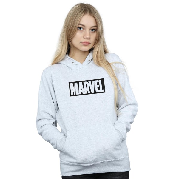 Marvel Womens/Ladies Outline Logo Hoodie XXL Sports Grey Sports Grey XXL