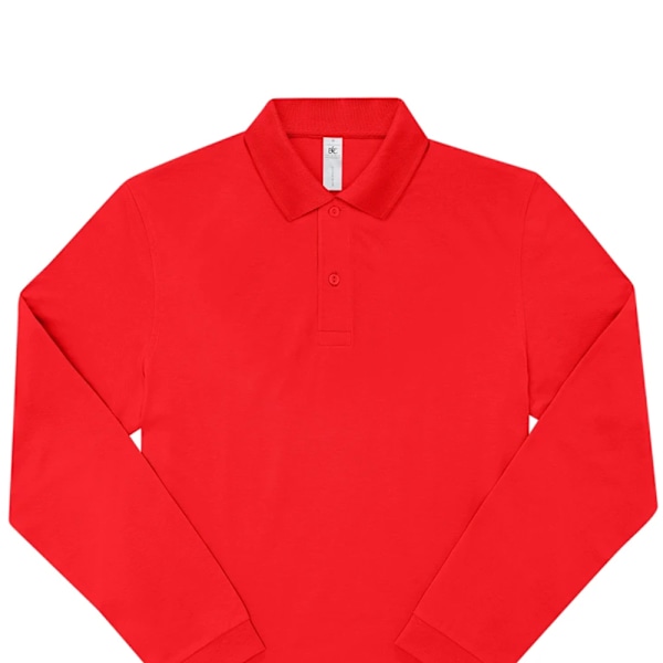 B&C Herr My Long-Sleeved Polo Shirt 3XL Röd Red 3XL