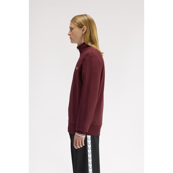 Fred Perry Herr Logo Half Zip Tröja S Oxblood Oxblood S