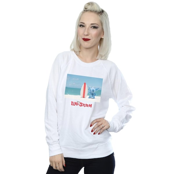 Disney Dam/Kvinnor Lilo Och Stitch Surf Strand Sweatshirt L Vit White L