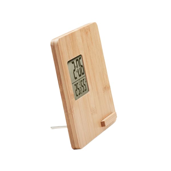 MidOcean Digital Bordsklocka i Bambu, One Size, Trä Wood One Size