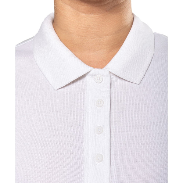 Kariban Dam/Dam Piqué Organisk Slim Kortärmad Polotröja White 12 UK