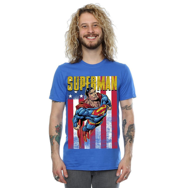 Superman Mens Flight Cotton T-Shirt XL Royal Blue Royal Blue XL