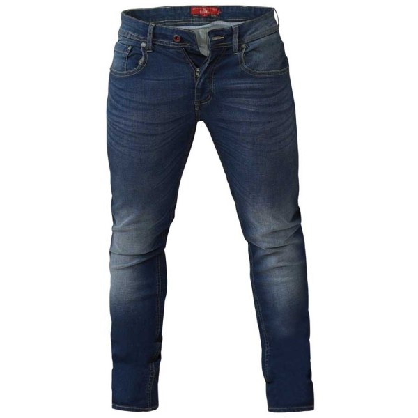 D555 Mens Ambrose Stretch Tapered Jeans 48XL Mörkblå Stonewas Dark Blue Stonewash 48XL