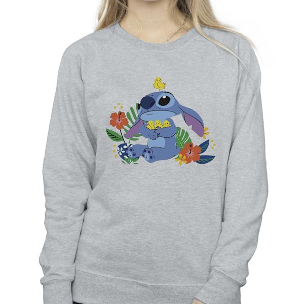 Disney Dam/Kvinnor Lilo & Stitch Fåglar Sweatshirt M Sports Grå Sports Grey M