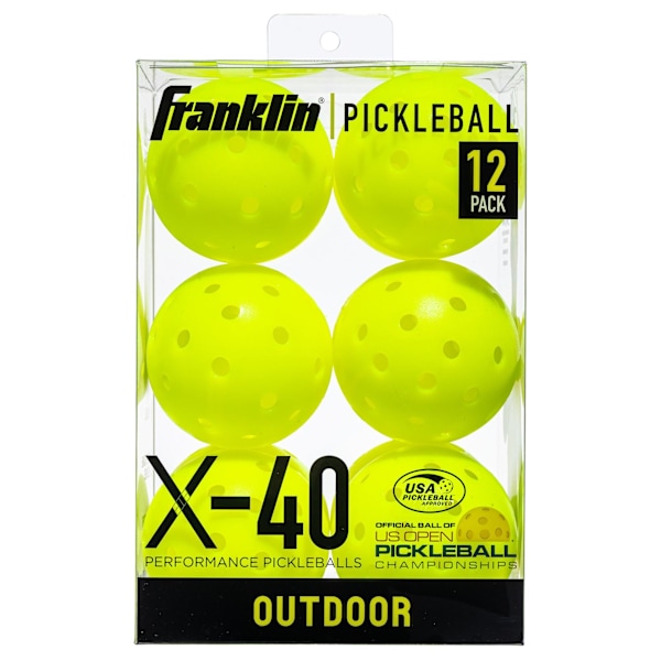 Franklin X-40 Pickleballbollar för utomhusbruk (12-pack) En storlek Op Optic Yellow One Size
