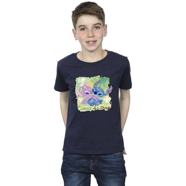 Disney Boys Lilo And Stitch St Patrick´s Day Clover T-Shirt 7-8 Navy Blue 7-8 Years