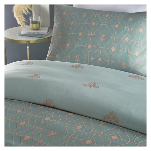 Furn Bee Deco Geometrisk Påslakan Set Enkelsäng Eau De Nil Eau De Nil Single