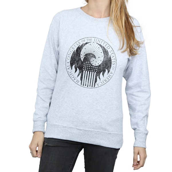 Fantastiska vidunder Kvinnor/Damer Distressed Magical Congress Sweatshirt Heather Grey M