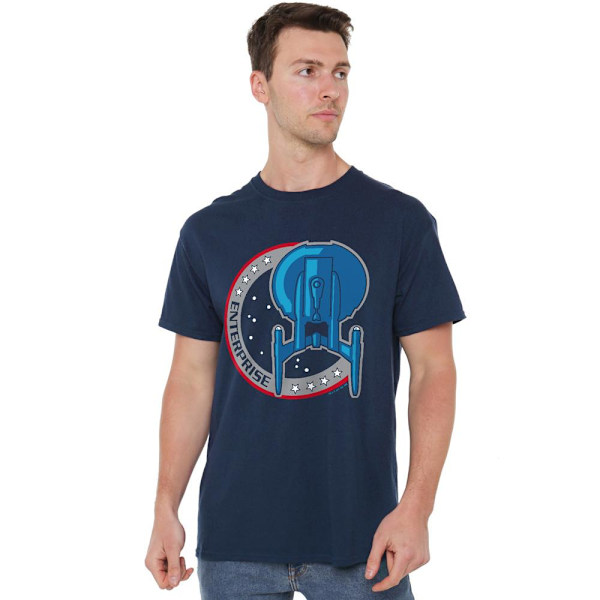 Star Trek Herr Enterprise Patch T-Shirt 5XL Marinblå Navy 5XL