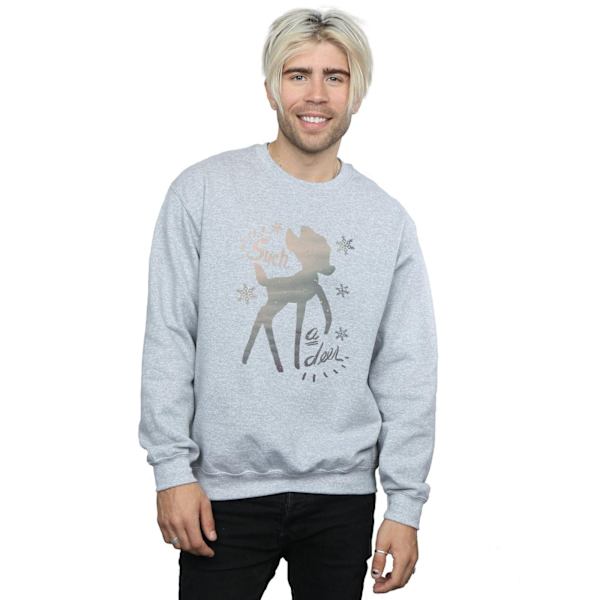 Disney Herr Bambi Vinterhjort Sweatshirt L Sports Grey Sports Grey L