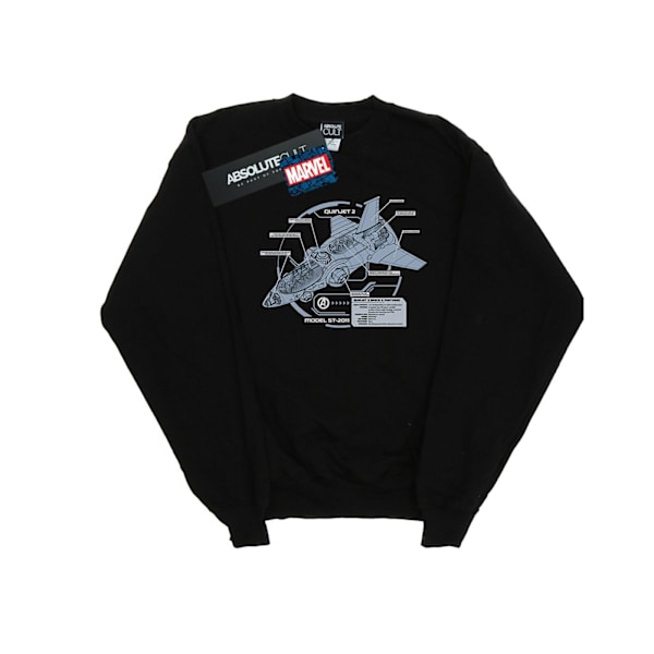 Marvel Dam/Kvinnor The Avengers Quinjet Breakdown Sweatshirt Black XL