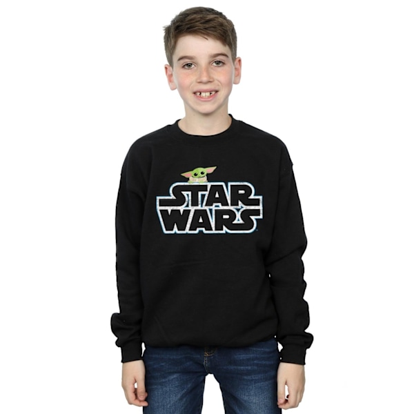 Star Wars Pojkar The Mandalorian The Child Logotyp Sweatshirt 12-13 Black 12-13 Years