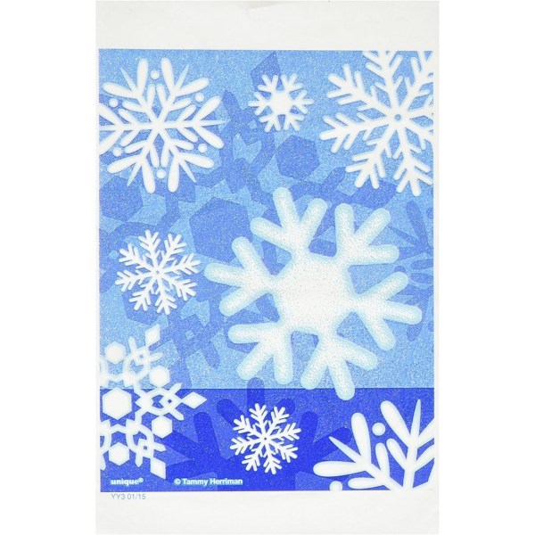 Unique Party Winter Snowflake Christmas Treat Bag (Förpackning med 50) Blue/White One Size