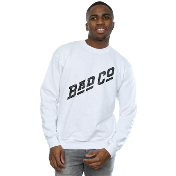 Bad Company Herr Distressed Logo Sweatshirt S Vit White S