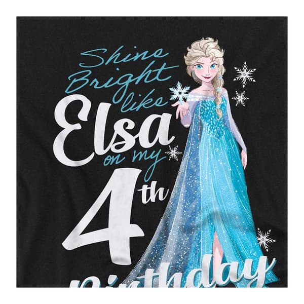 Frozen Barn Elsa Bright 4-års födelsedagströja 7-8 år Black 7-8 Years