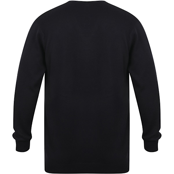 Henbury Herr 12 Gauge Fint Stickat V-ringad Tröja / Sweatshirt 2XS Navy 2XS