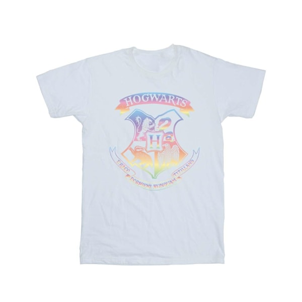 Harry Potter Dam/Kvinnor Crest Pastell Bomull Boyfriend T-Shir White 3XL