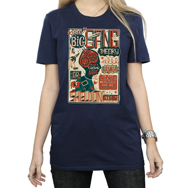 Big Bang Theory Dam/Damer Infografisk Poster Bomull Boyfrie Navy Blue XXL