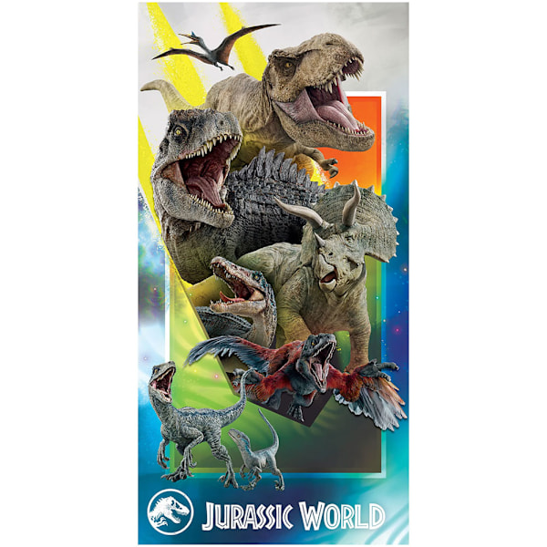 Jurassic World Dinosaurie Velour Strandhandduk En Storlek Flerfärgad Multicoloured One Size