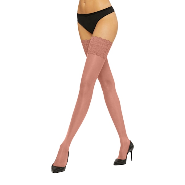 Couture Dam/Damer Lyxiga Djupa Spetsstrumpor L-XL Natural L-XL