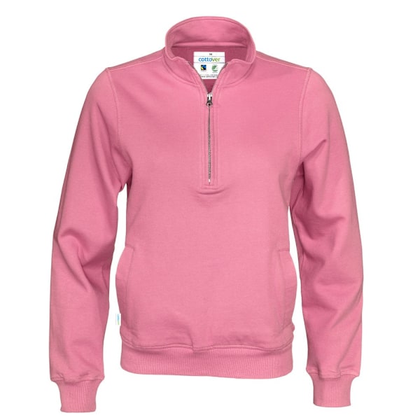 Cottover Unisex Vuxen Halv Dragkedja Sweatshirt S Rosa Pink S