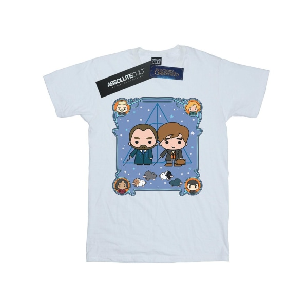 Fantastic Beasts Girls Chibi Newt och Dumbledore bomull T-shirt White 9-11 Years