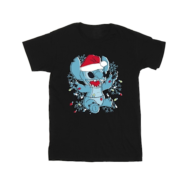 Disney Girls Lilo And Stitch Julbelysning Skiss Bomull T-S Black 7-8 Years