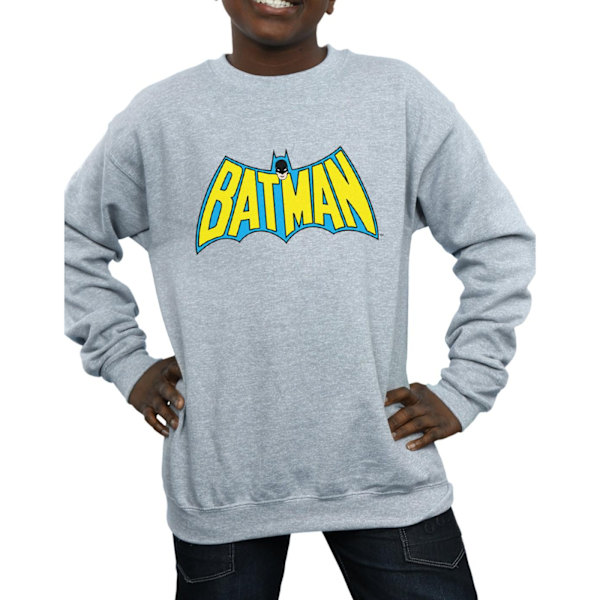DC Comics Boys Batman Retro Logo Sweatshirt 12-13 år Sport Sports Grey 12-13 Years