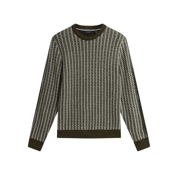 Ted Baker Herr Texturerad Skräddarsydd Tröja S Oliv Olive S