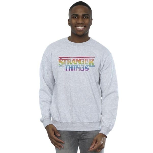 Netflix Stranger Things Rainbow Dot Logo Sweatshirt 3XL Sp Sports Grey 3XL