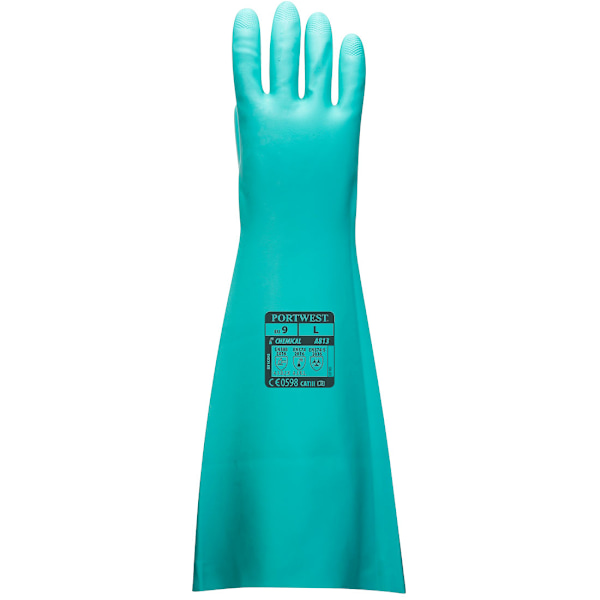 Portwest Unisex Vuxen Lång Nitrilhandske M Grön Green M