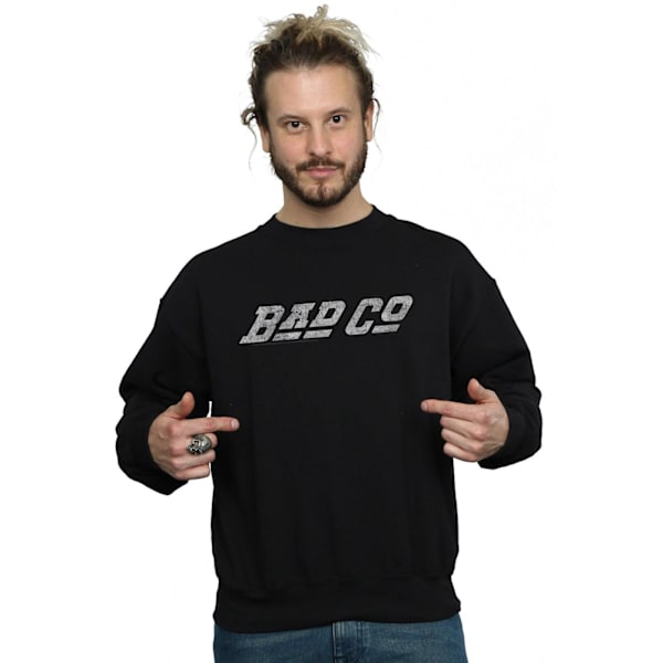 Bad Company Herr Straight Logo Sweatshirt S Svart Black S