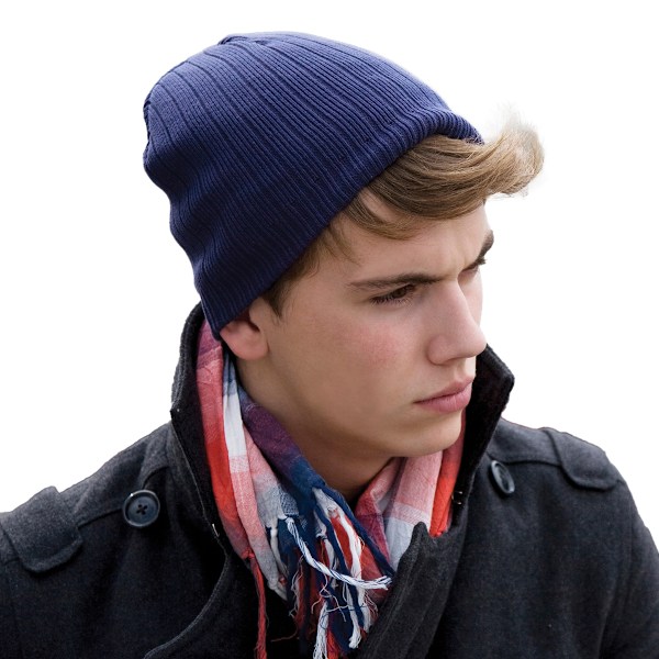 Result Unisex Vuxen Dubbelstickad Mössa En Storlek Marinblå Navy One Size