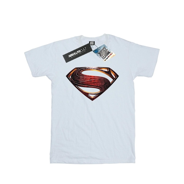 Superman T-shirt i bomull med logotyp för män, M, vit White M