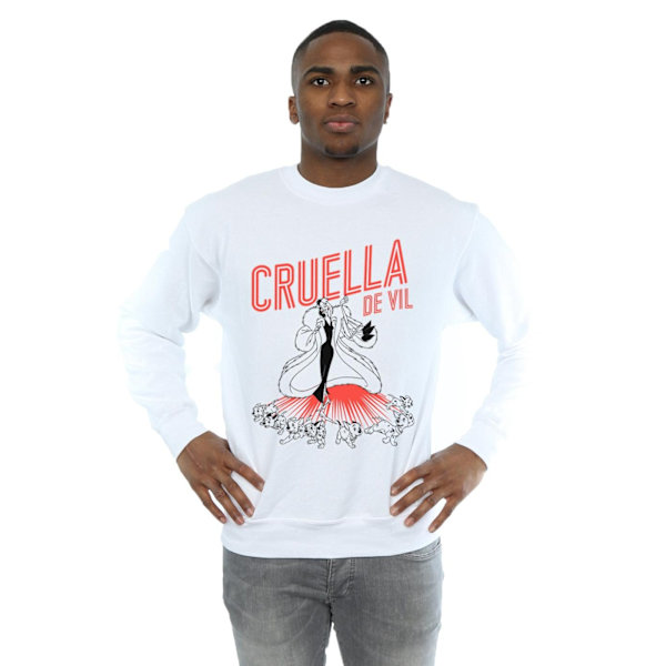 Disney Herr Cruella De Vil Dalmatiner Sweatshirt M Vit White M