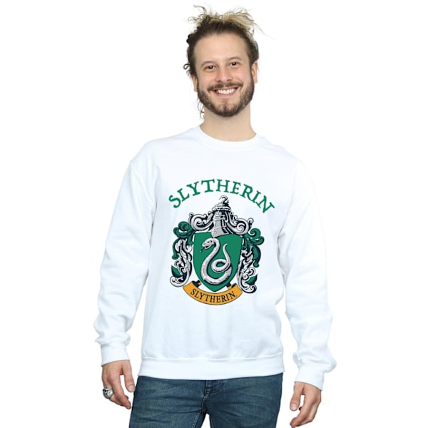 Harry Potter Herr Slytherin Crest Sweatshirt 3XL Vit White 3XL