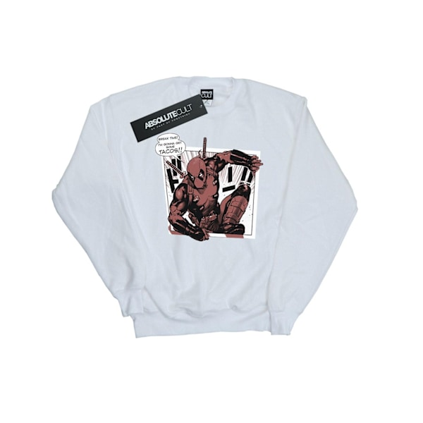 Marvel Womens/Ladies Deadpool Breaktime Tacos Sweatshirt XL Vit White XL