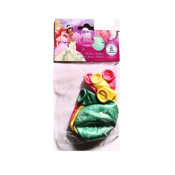 Disney Princess Latex Happy Birthday-ballonger (paket med 5) One S Green/Pink/Yellow One Size
