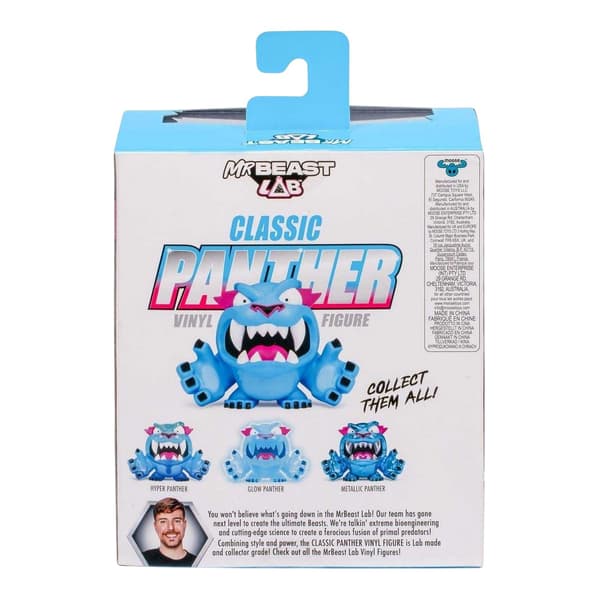 Mr Beast Lab Glow Panther Vinylfigur En Storlek Blå/Rosa Blue/Pink One Size