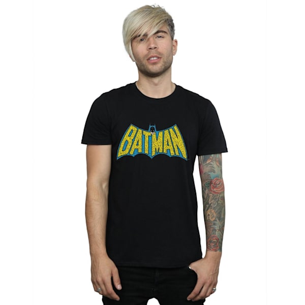DC Comics Batman Crackle Logo T-shirt XXL Svart Black XXL