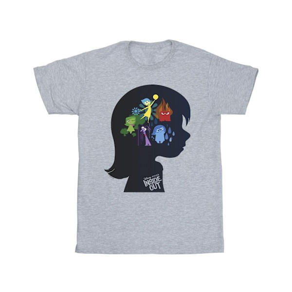 Disney Girls Inside Out Silhouette Bomull T-shirt 7-8 år Spo Sports Grey 7-8 Years