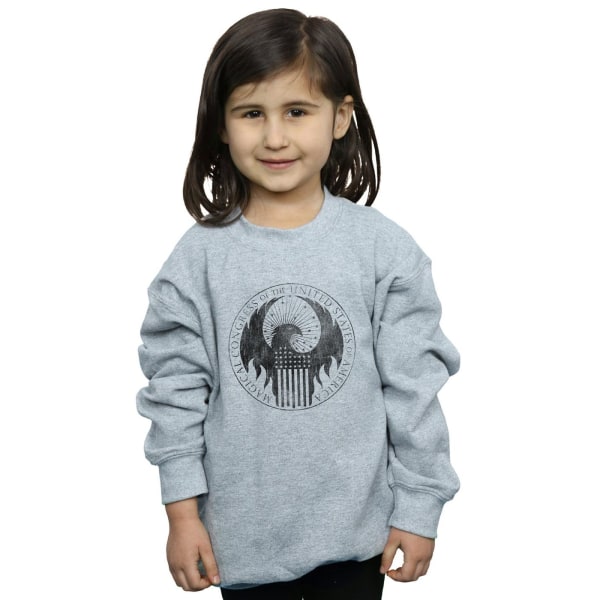 Fantastic Beasts Girls Distressed Magical Congress Sweatshirt 9 Sports Grey 9-11 Years