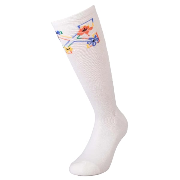 Off White Unisex Vuxen Floral Arrow Långa Strumpor One Size Sand Sand One Size