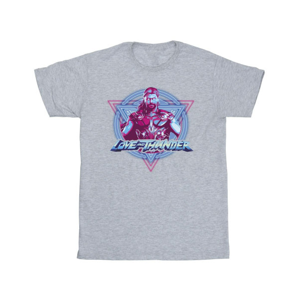 Marvel Mens Thor Love And Thunder Neon Badge T-shirt XXL Sports Sports Grey XXL