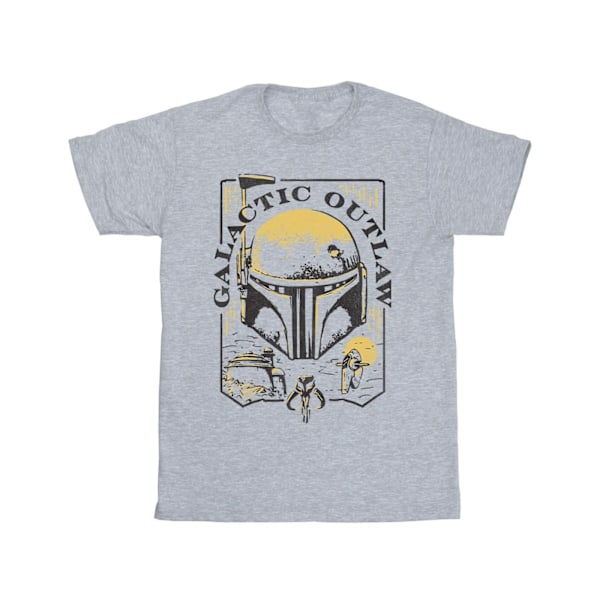 Star Wars: The Book Of Boba Fett Mens Galactic Outlaw Distress Sports Grey 3XL