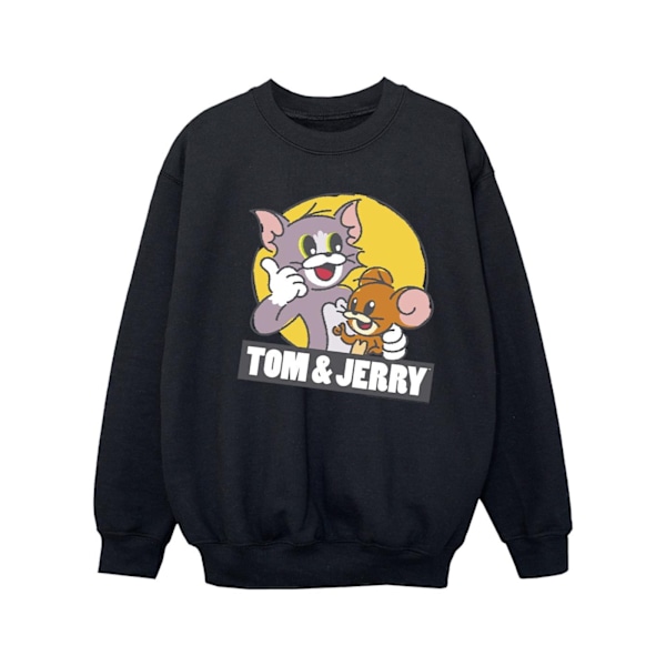 Tom And Jerry Girls Sketch Logo Sweatshirt 5-6 år Svart Black 5-6 Years